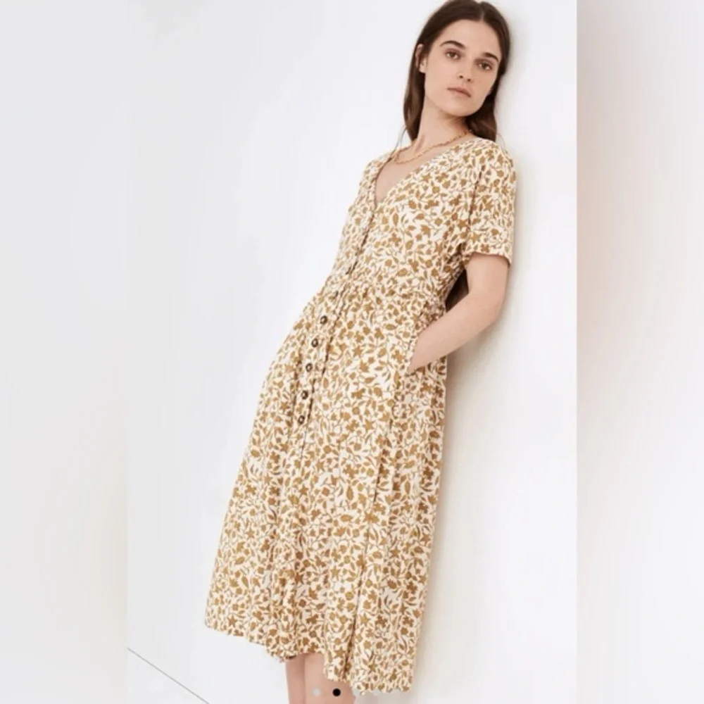 Madewell Button-Front Midi Dress in Batik Vine Size XS - Picture 4 of 7